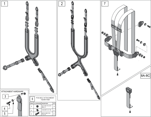 Anterior Trunk Support parts diagram