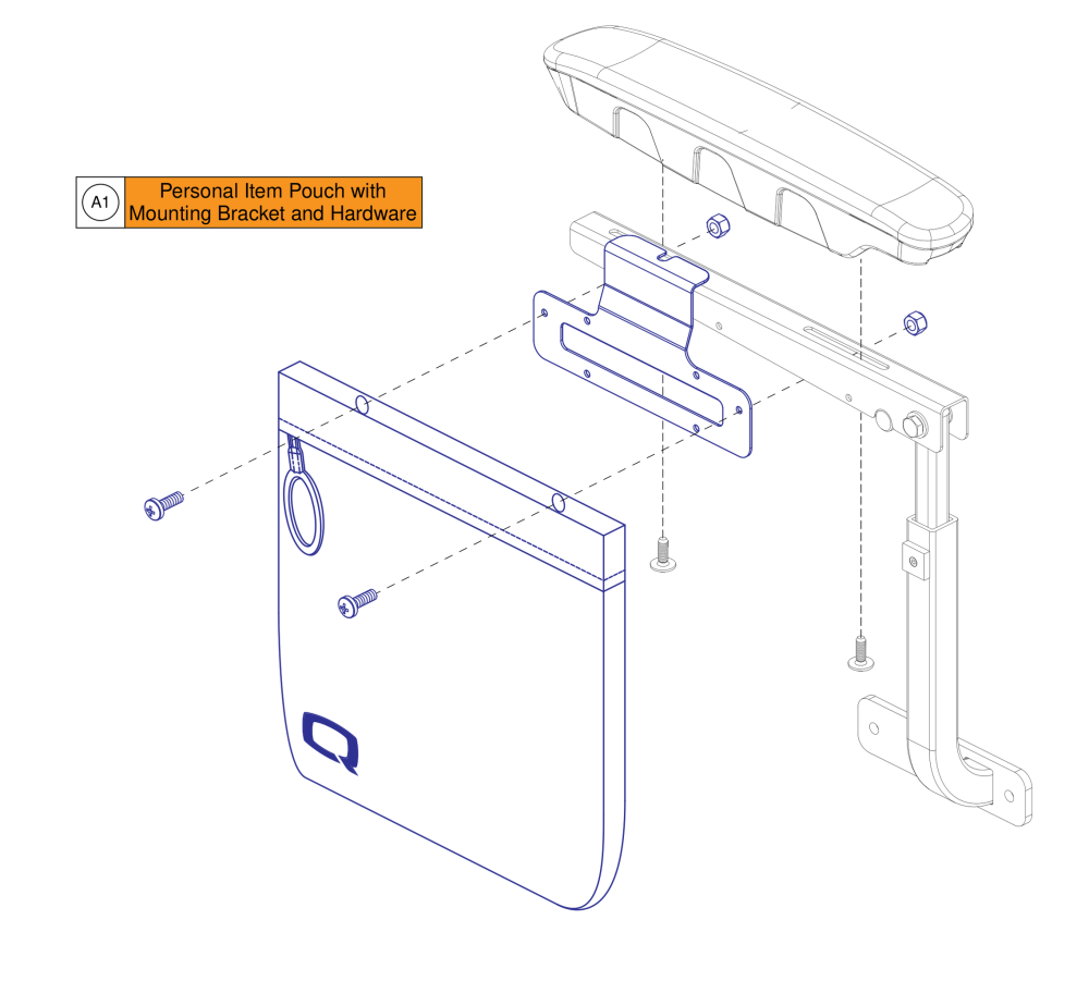 Personal Item Pouch, Q-captain parts diagram