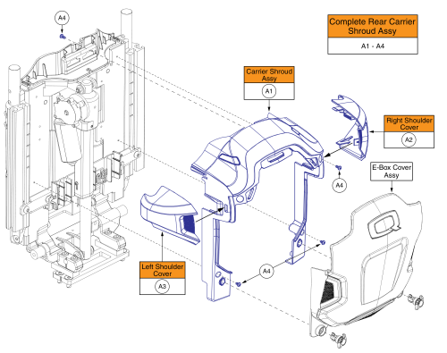 Rear Shroud Assembly, Tru Balance® 4 Backs parts diagram
