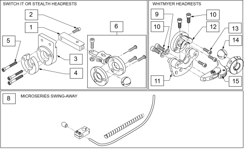 Microseries Joysticks Chin Control Headrest Mounting Options parts diagram