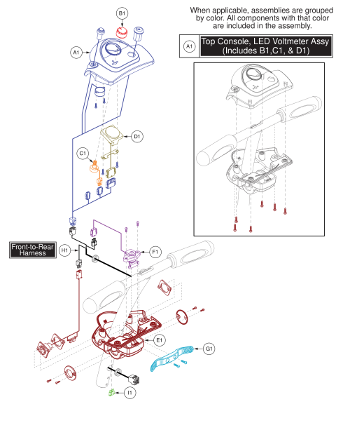 Console Assy, For S39/s49 Models parts diagram