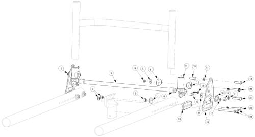 (discontinued 1) Rogue Style Locking Backrest Mount And Hardware On Rogue Alx (formerly Tsunami) parts diagram