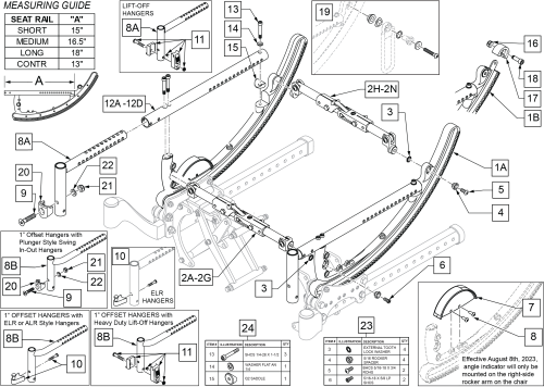 Folding Iris Rocker & Seat Rails parts diagram