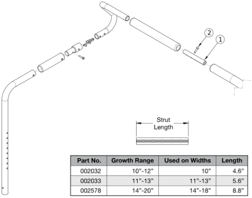Flip Removable Stroller Handle - Growth parts diagram