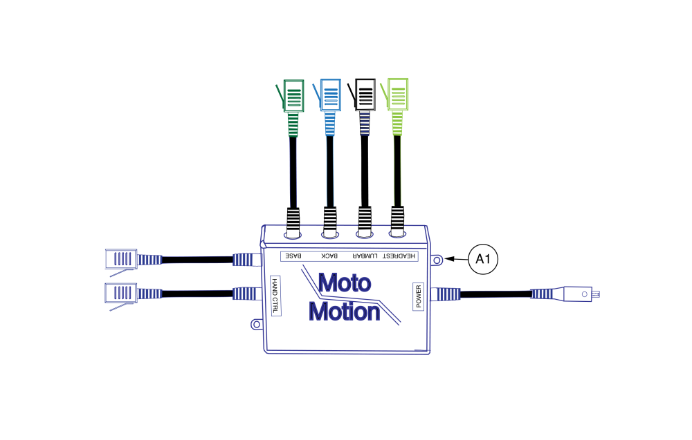 Electronic Control Box, 4 Motor Lay Flat, Wireles Charger parts diagram