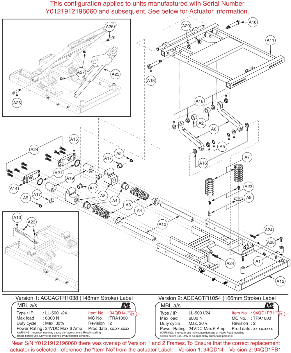 Tilt Base, Version 2 - Bariatric Tilt parts diagram