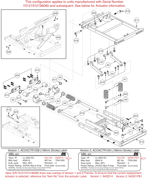 Tilt Base, Version 2 - Bariatric Tilt parts diagram