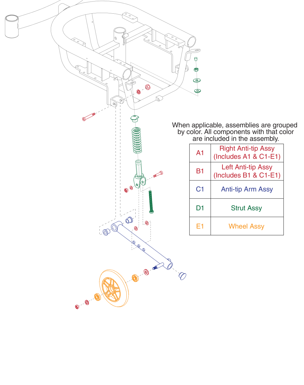 Z11 Anti-tip And Strut Assy's parts diagram