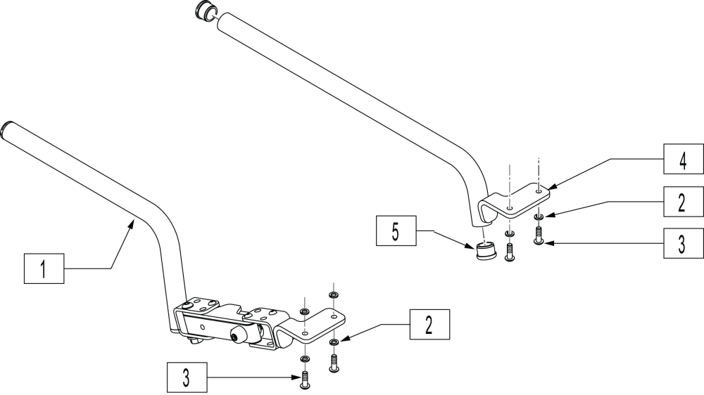 Joystick Arm Round Tube parts diagram
