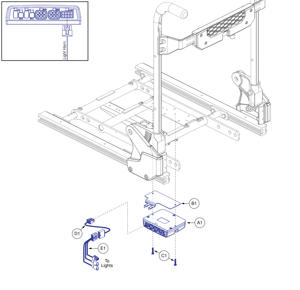 Ql3 Lights Thru Lm - Stretto Lights, Flex Seat parts diagram