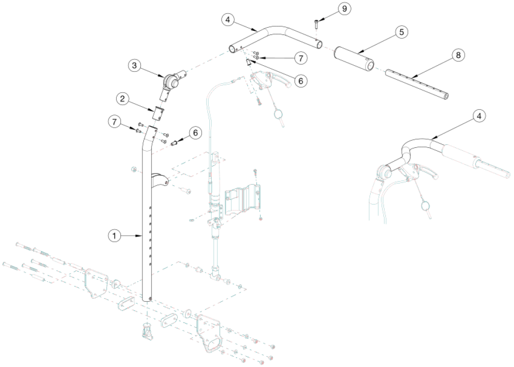 Flip Reclining Backrest - Growth parts diagram