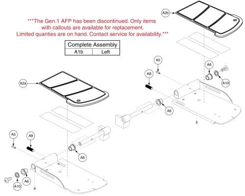 Gen. 1 Power Afp Pediatric Non-depth Adjustable Foot Plates parts diagram