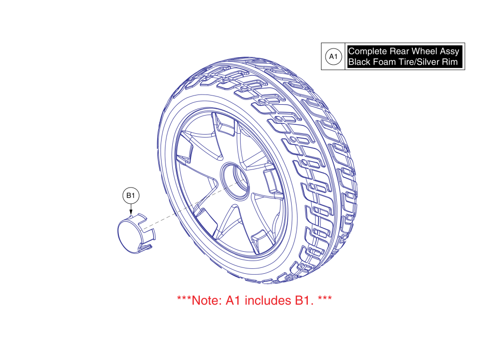 Rear Wheel Assy (model Numbers Ending In 2000s) parts diagram