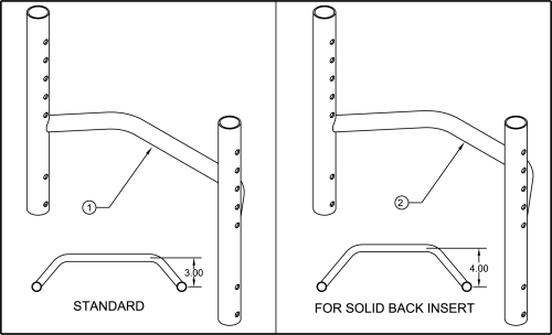 Standard Aluminum Backrest parts diagram