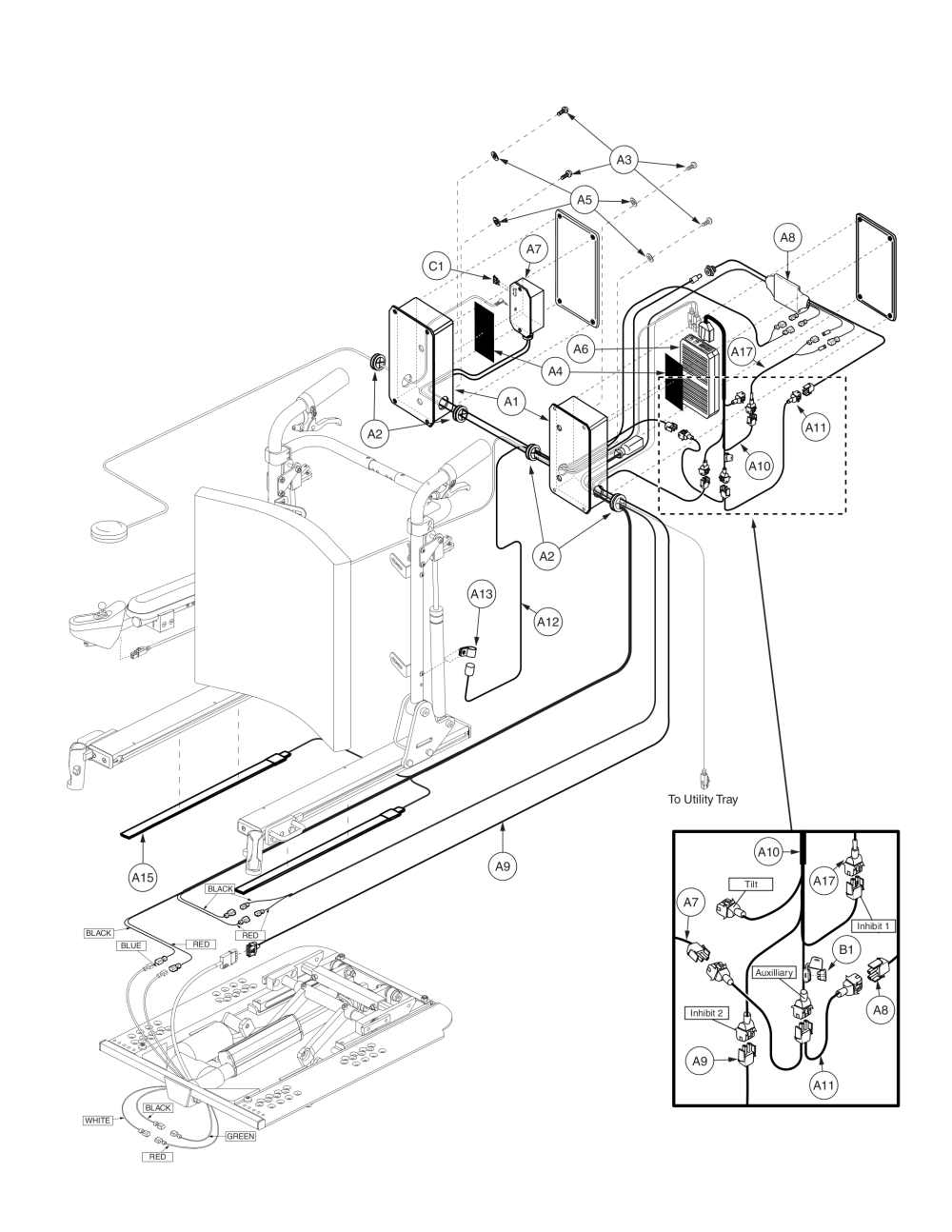 Tb1 Tilt, Dynamic Tilt Thru Single Switch W/ Manual Recline parts diagram