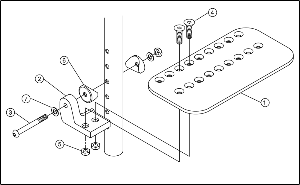 90 Hanger Flip-up Footrest parts diagram
