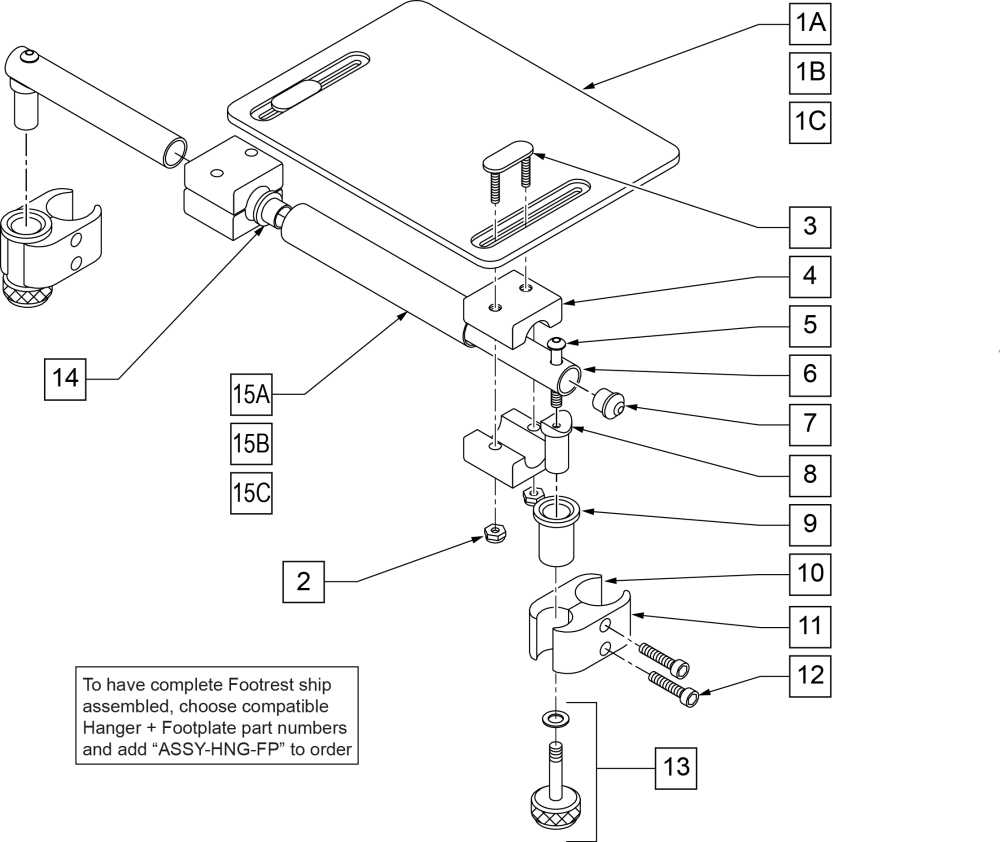 90 Deg Footboard parts diagram