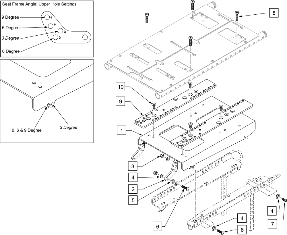 Zippie Q300m Seating Filler Module parts diagram