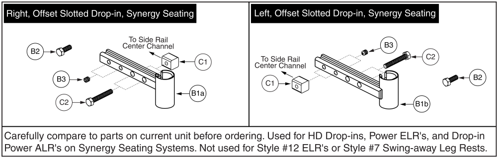 Legrest Hanger - Hd Drop-in For Synergy & Tru-balance Seating parts diagram