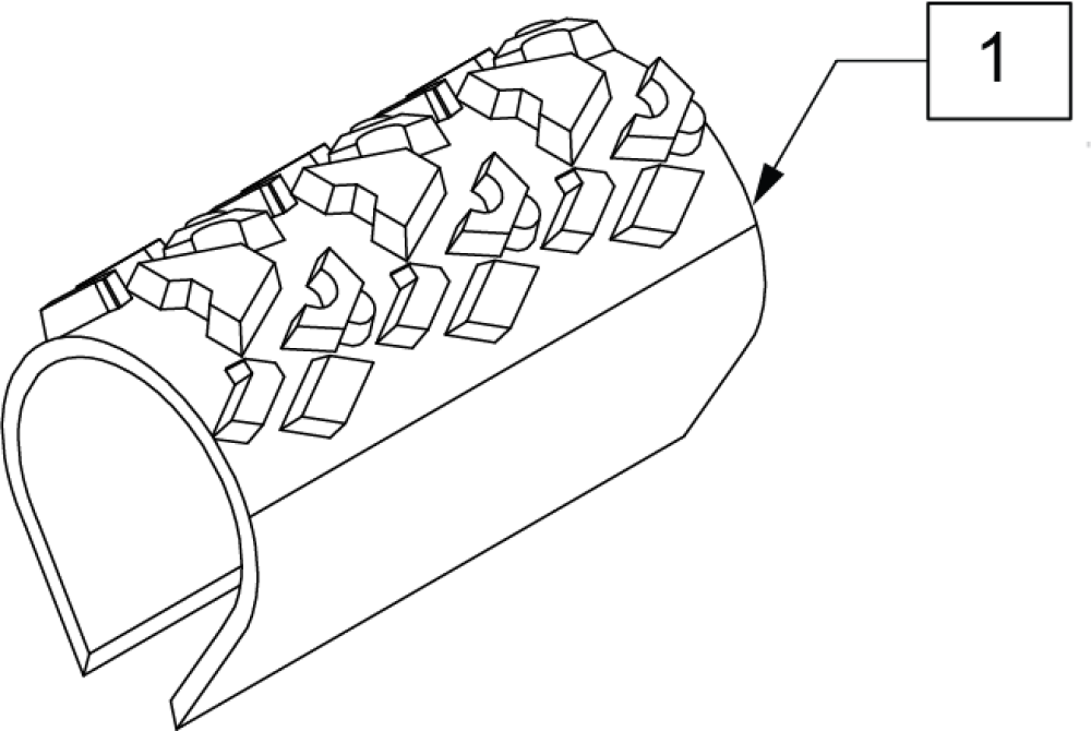 Knobby V-track Tire parts diagram