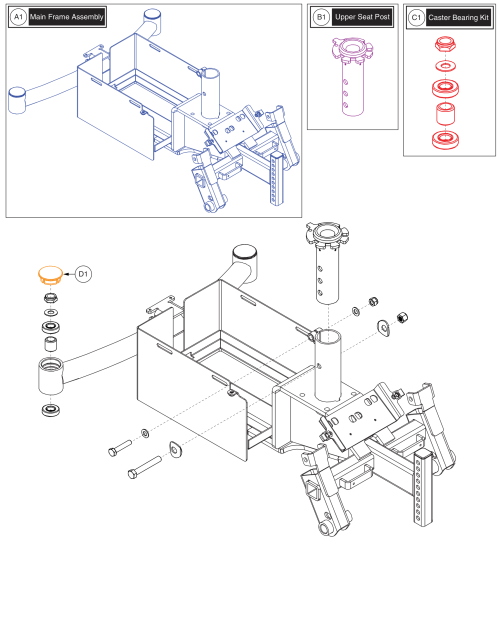 Main Frame W/standard Seat Post parts diagram