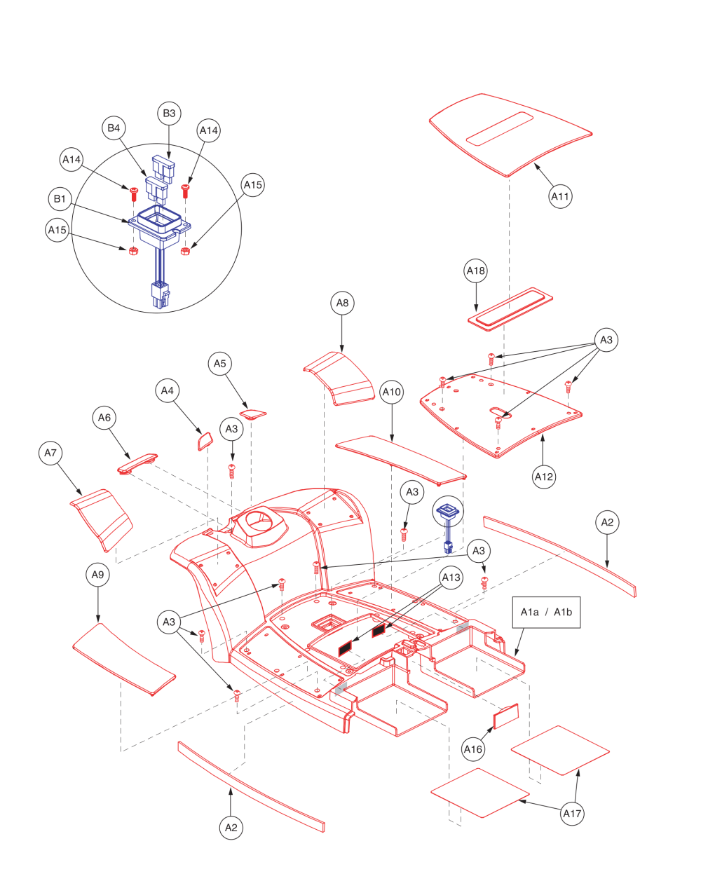 Celebrity X / Dx Front Shroud Assy, 4 Wheel Units parts diagram