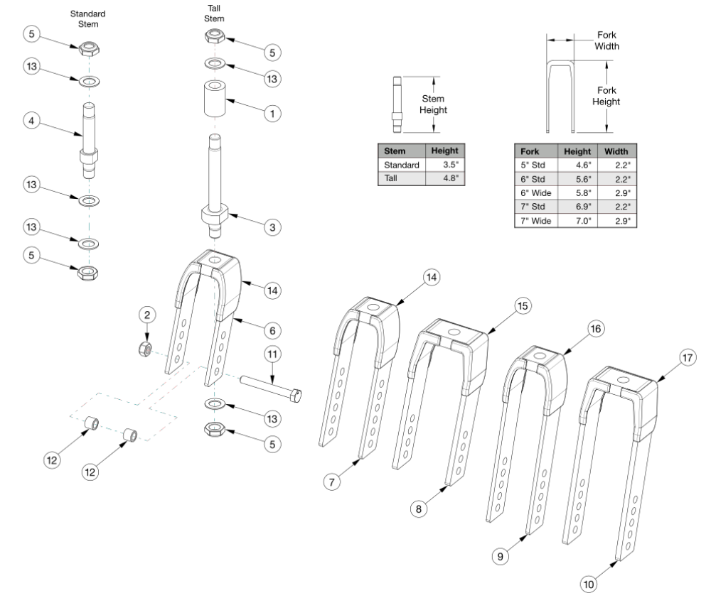 Cr45 Transit Forks And Stems parts diagram