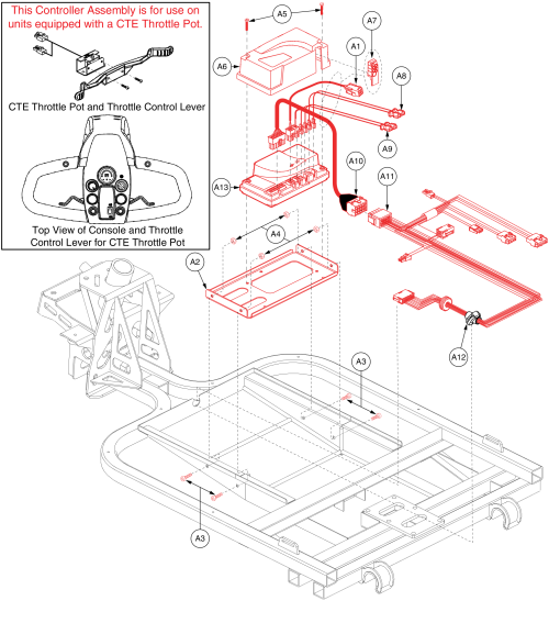 Celebrity X R-series Controller For Cte Throttle Pot Program parts diagram