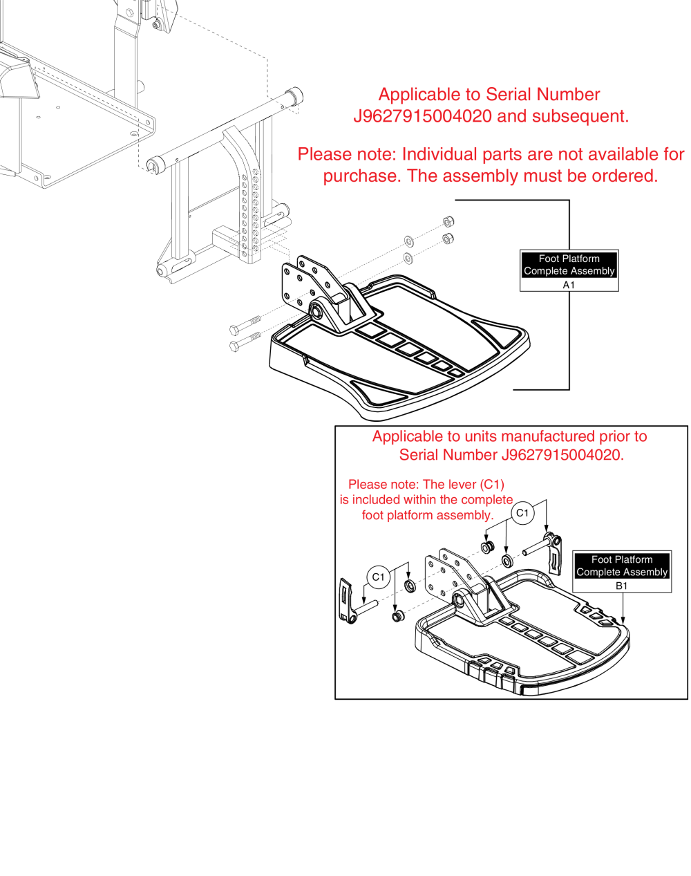 Standard Foot Platform, Q6000z parts diagram