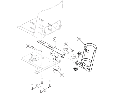 Oxygen Tank (o2) Holder - Molded Plastic Seat parts diagram