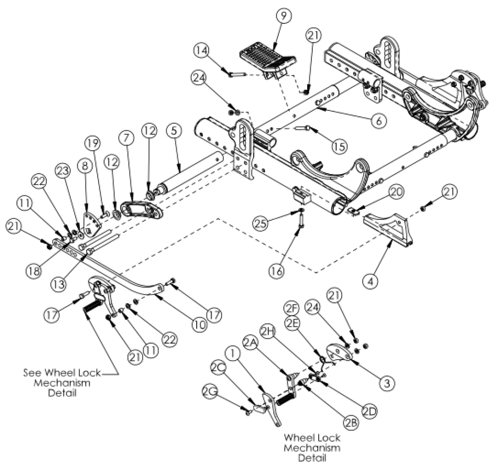 Focus Cr Attendant Foot Lock parts diagram