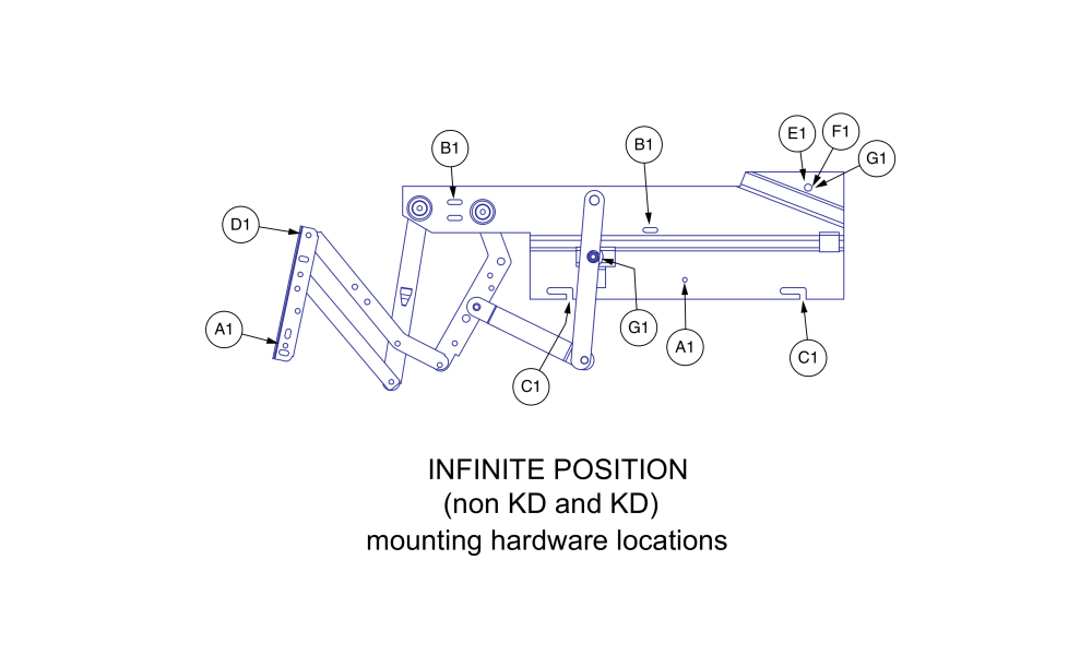 Infinite Position Scissor Mounting Hardware, Hdwasmb1202 parts diagram