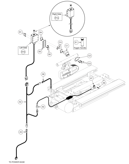 Ne Tilt Thru Toggle, Pediatric Tilt parts diagram