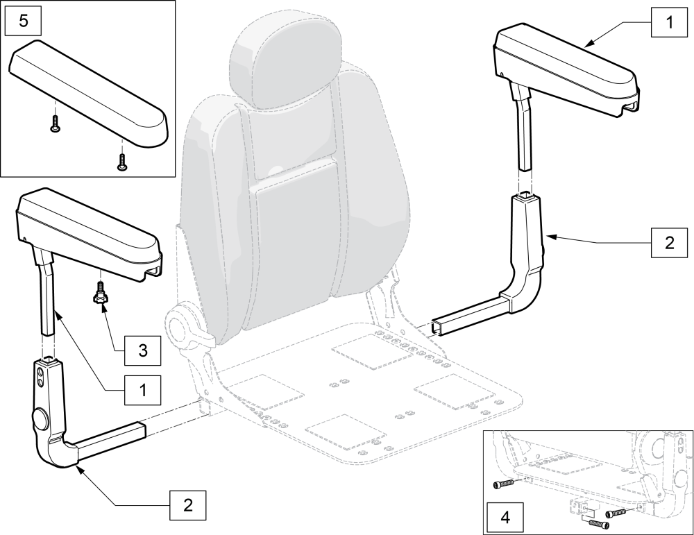 Captains Seat Armrest parts diagram