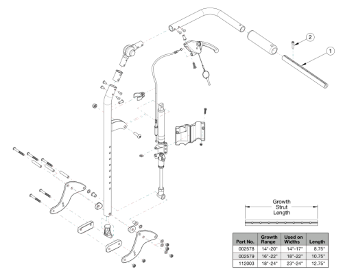 Focus Cr Reclining Backrest - Growth parts diagram