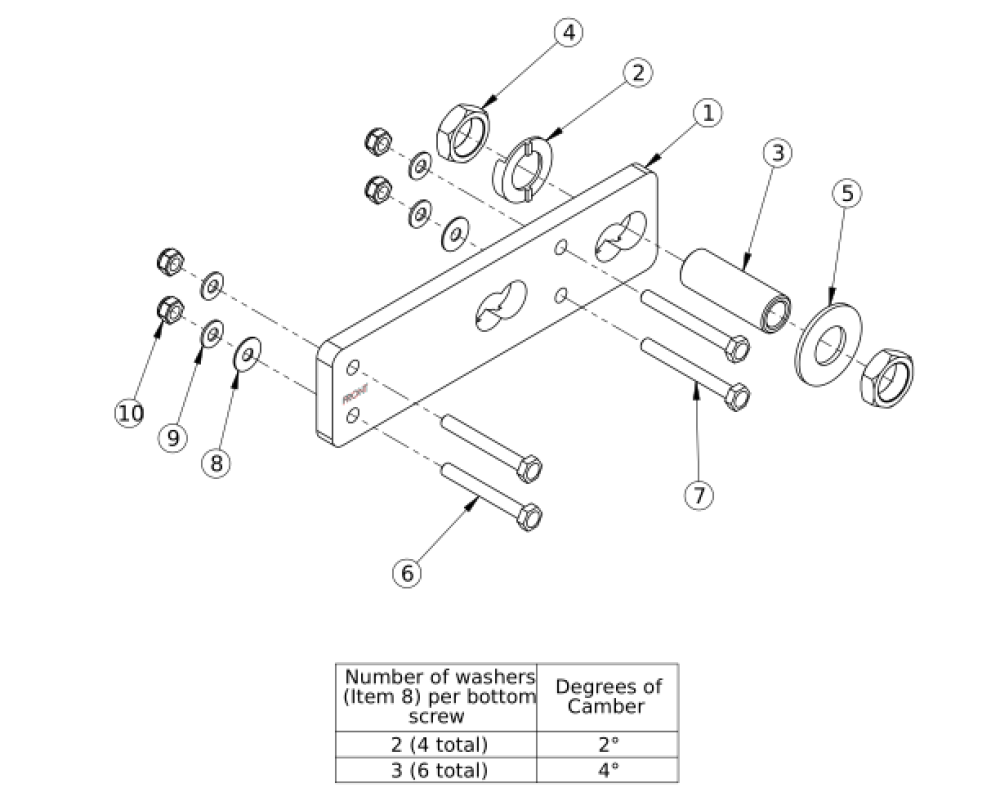 Catalyst 5 Amputee Axle Plate parts diagram