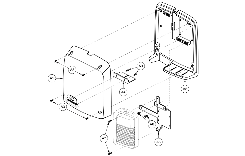 Electronics Box - Aam, Box Only, Tb1 parts diagram