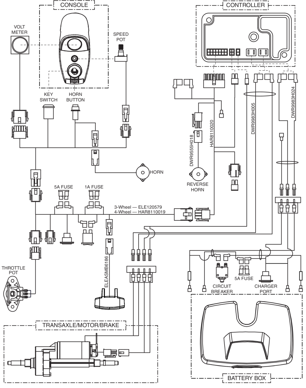 Electrical System Diagram, S Drive, Gogo Sport parts diagram