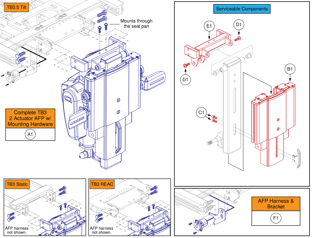 Dual Actuator Afp Upper (hd), Tb3 parts diagram