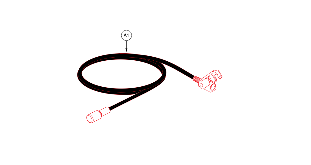 Electronic Harness, Hand Control Connection Cable For Dual Lead Motor parts diagram