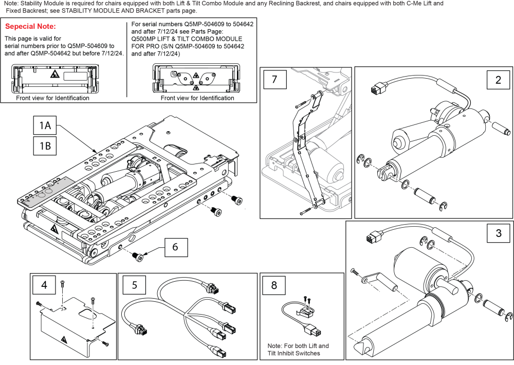 Q500m 50d Tilt & Lift Combo Module Effective 5/23/22 parts diagram