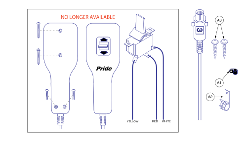 Hand Control, Standard, Pride, Quick Release parts diagram