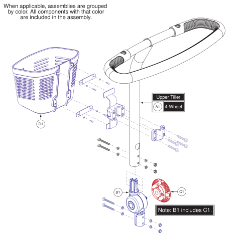 Tiller Assy. parts diagram