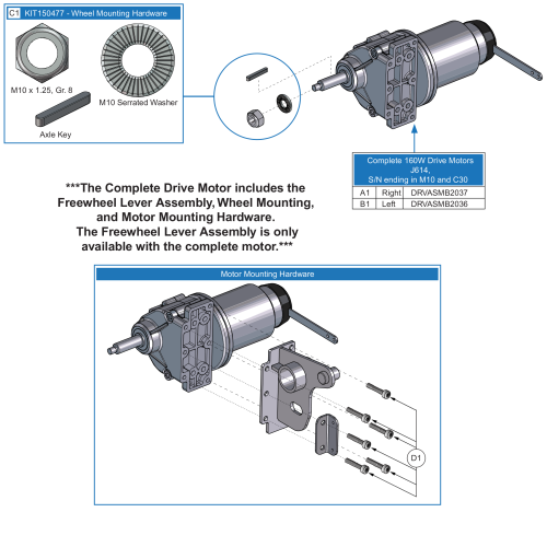 Motor Assy, Dynamic, Jazzy 614 parts diagram