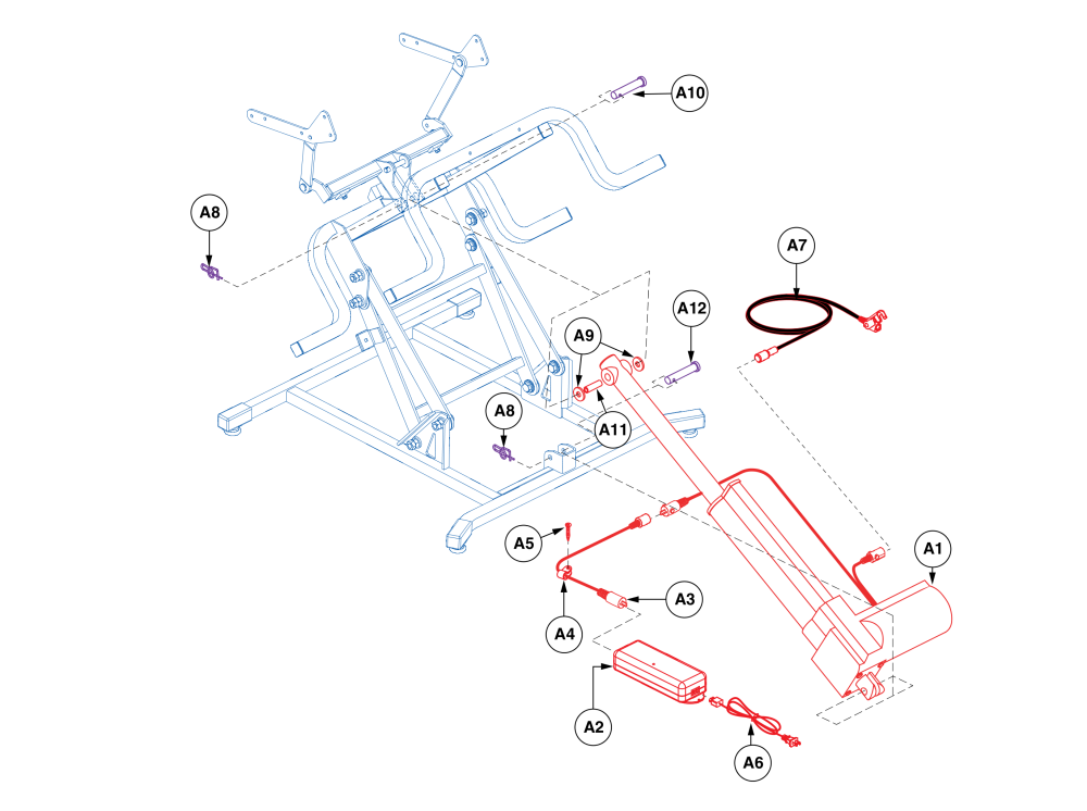 Lc503, As1001, As6001, Wg701, Wg802, Single Motor, Dual Lead Lift Chair parts diagram