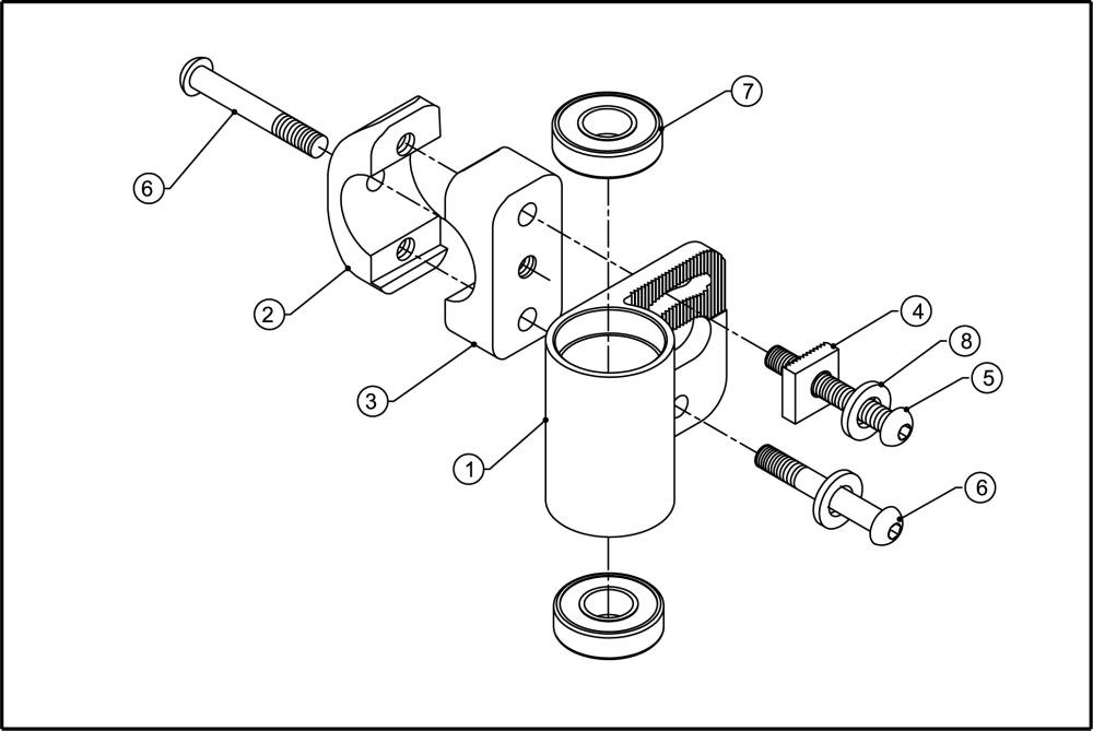 1) Caster Barrel Assembly parts diagram