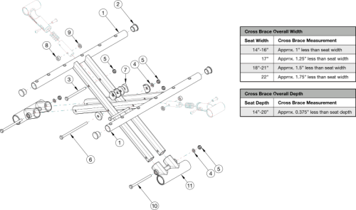 Catalyst Aluminum Cross Braces - Growth parts diagram