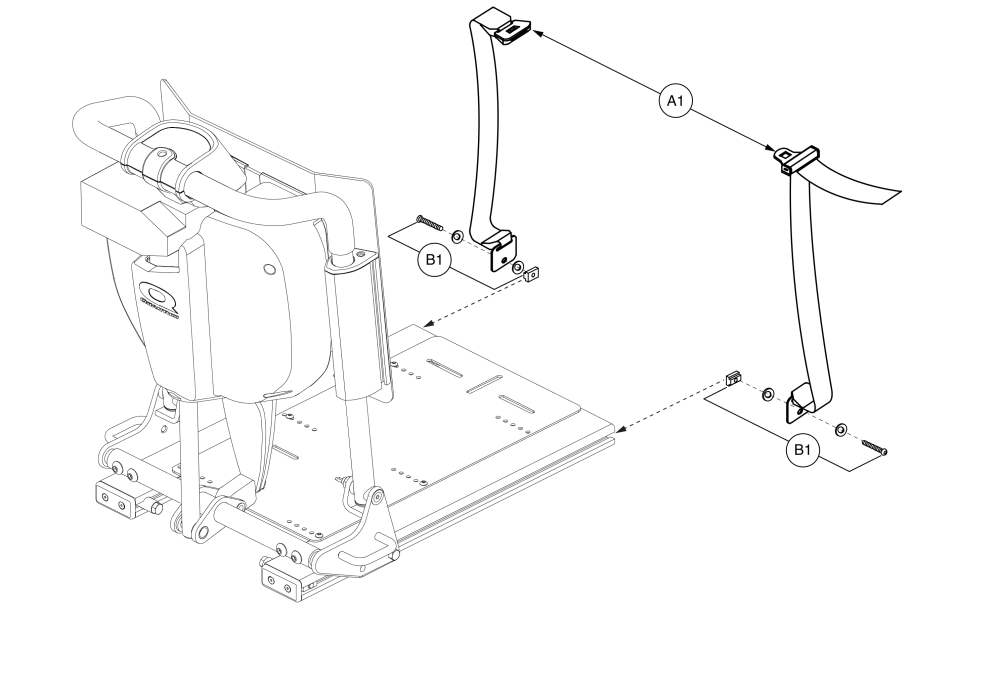 Pediatric Lap Belt, Tb2 Power Recline parts diagram