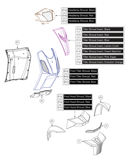 Front Shroud Assy, Baja® Raptor 2, 4wheel parts diagram