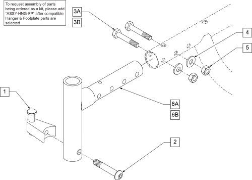 Trad Rehab Swing Away Hanger Receiver parts diagram